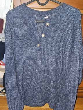 Old Navy Women's Waffle Knit Henley Sweater